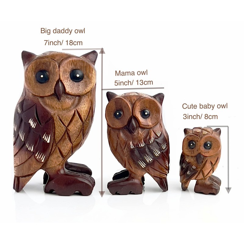 Funky Factory Beautifully Hand-Carved Wooden Owl Made from Sustainable Monkey