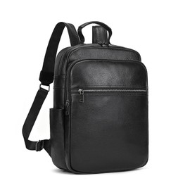 LUUFAN Genuine Leather Shoulder Bag for Men Casual Backpack Slim Daypack Laptop Rucksack Business Travel Outdoor Bag