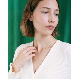 JUKSEREI Birthstone Necklace – Birthstone Chain Gold – All Months January – December with Gemstone – Necklace Made of 925 Sterling Silver 24 K Gold-Plated – Chain: 45.5 cm / Gemstone: Diameter 4 mm,