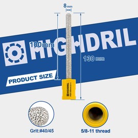 HIGHDRIL Diamond Mortar Raking Bit - 5/16" x 4" (8mm x 100mm) 5/8-11 Thread Diamond Mortar Router for Old Mortar,Blown,Damaged Bricks or Natural Stone Removal