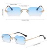 qinqilanqi-S Frameless Sunglasses for Men and Women, Retro Metal Sunglasses,
