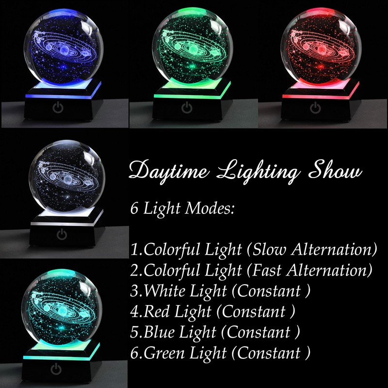 3D Solar System Model Crystal Ball 80mm 3.15inch - Outer