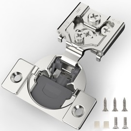 Furniware 30 Pieces 5/8 inch Overlay Soft Close Cabinet Hinges for Face Frame Cabinet, Stainless Steel, 105° Opening Angle, Concealed Self Closing Door Hinges- 3 Way Adjustment