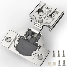 Furniware 30 Pieces 5/8 inch Overlay Soft Close Cabinet Hinges for Face Frame Cabinet, Stainless Steel, 105° Opening Angle, Concealed Self Closing Door Hinges- 3 Way Adjustment