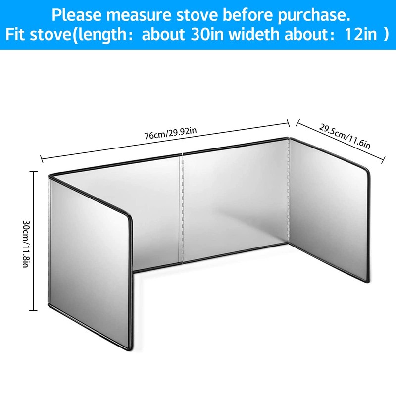 MMUK 4 Sided Splatter Guard for Frying Stove Top Stainless