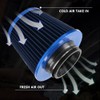 Blue 3" Inlet High Flow Clamp-On Cold Air Intake Filter