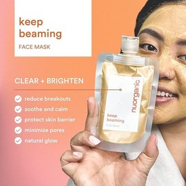 Keep Beaming Turmeric Face Mask - Brightening and Exfoliating Clay Mask for Acne Prone and Sensitive Skin Organic Plant Skincare Anti Aging