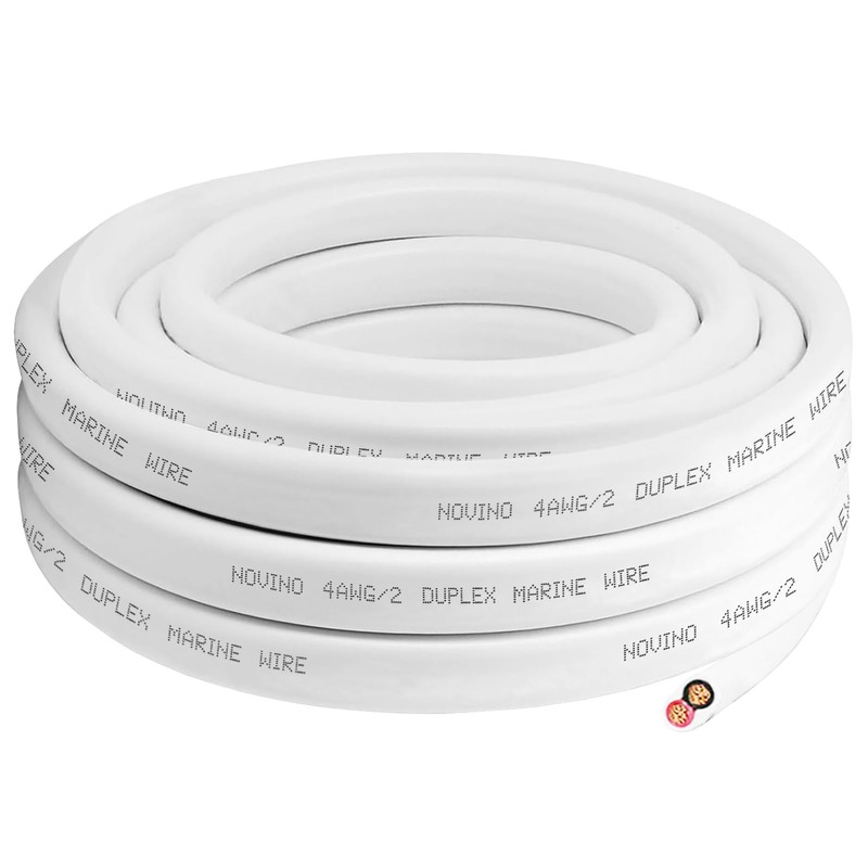 4 Gauge Marine Wire,4 AWG 20ft Duplex Marine Grade Wire