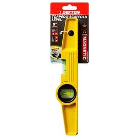 DEKTON 9-Inch Torpedo Scaffolders Level with Magnets | 250mm Magnetic Base for Hands-Free Use | Horizontal and Vertical Vials for Precision | Durable Construction with Hanging Hole for Easy Storage