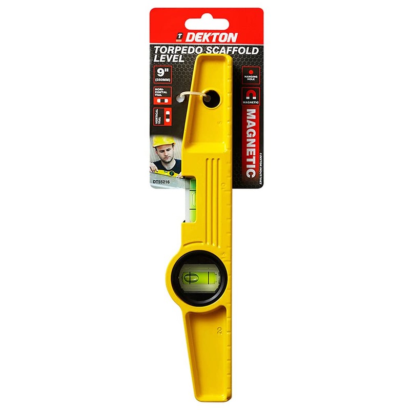 DEKTON 9-Inch Torpedo Scaffolders Level with Magnets | 250mm Magnetic