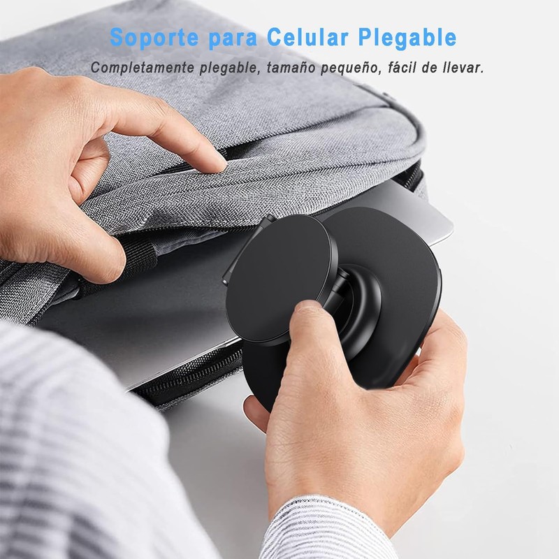Soporte Celular Magnético Escritorio, Base Metálica Plegable, Soporte Magnético para