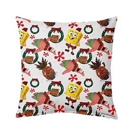 Spongebob and Patrick Holiday Pillow - 16" x 16"