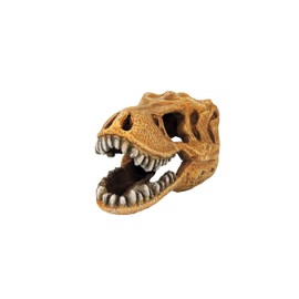 CLASSIC T-Rex Dinosaur Skull Aquarium Ornament – Prehistoric Fish Tank Decoration – 127x75x77mm