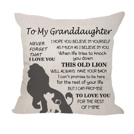 Granddaughter Gifts from Grandma Grandad Granddaughter Cushion Cover Throw Pillow Cover from Grandmother Grandfather, Granddaughter Birthday Gifts Graduation Gifts Thanksgiving