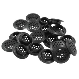 Auvotuis 20Pcs Circular Air Vents Black Soffit Vent, Stainless Steel Round Vent Mesh Hole Louver for Kitchen Bathroom Cabinet Wardrobe, 3/4"(19mm) Mounting Diameter