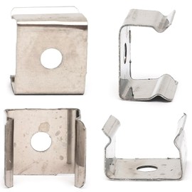 50pcs 12mmx13mmx9mm Stainless Steel Led Rope Light Clamp With M3x12mm Screws,Metal Light Mounting Light Mounting Brackets,Metal Clamp,Fixing Clips For Strip Lighting Installation(H-1309)