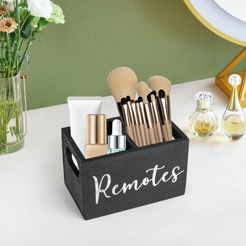 VACONICO Remote Control Holder, Wooden TV Remote Holder for Table,