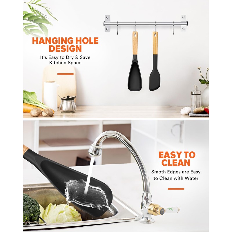 Cooking Spoon and Scraper for Nonstick Cookwares, Great for Cooking