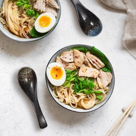 UPKOCH 5pcs Retro Ceramic Soup Spoon Set