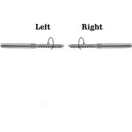 Swage Lag Screws Left and Right for 1/8" Cable Railing 25 Pairs (25 R, 25 L) - T316 Stainless Steel Lag Screw Swage Stud Hand Swage Lag Screw for 1/8" Cable Railing
