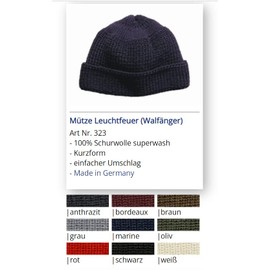 Leuchtfeuer Strickwaren Walfter 323 Short Beanie Chunky Knit Made in Germany - Beanie olive