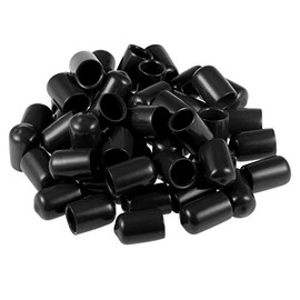 sourcing map Pack of 50 Rubber End Caps Vinyl Round Tube Bolt Caps Cover Screws Thread Protection 11 mm