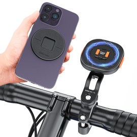 VRIG MG17L Claw Mini Magnetic Phone Mount Universal Magnetic Bicycle & Motorcycle Handlebar Phone Holder for Cell Phones and GPS with Fast Swift-Snap Technology (Clamp Type)