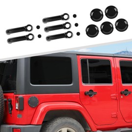 Jimen Compatible with Jeep Wrangler JK & Unlimited 4 Door 2007-2018, 15PCS Exterior Door Handle Bowl Cover Tailgate Handle Trim Kits (Carbon Fiber)