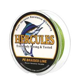 Hercules Super Cast 500M 547 Yards Braided Fishing Line 10 LB Test for Saltwater Freshwater PE Braid Fish Lines Superline 8 Strands - Army Green, 10LB (4.5KG), 0.12MM