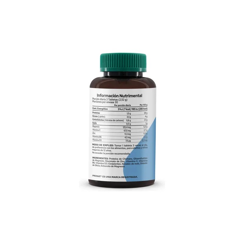 Suplemento Magnesio Zinc Proteína Vegetal Pronat Sabor