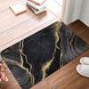 Black and Gold Marble Bath Mats for Bathroom, Soft Absorbent