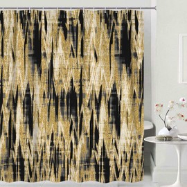 JAWO - Cortinas de ducha doradas para baño, tela decorativa de tela brillante, impermeable, lavable, elegante, elegante, elegante, brillante, metal, 70 x 70 pulgadas
