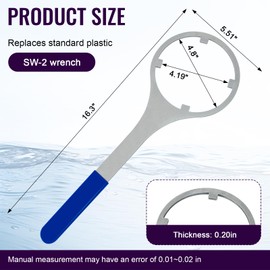 SPBW-1 Heavy Duty Metal Water Filter Housing Wrench - 4.8 inch Inside Diameter, Whole House Water Housing for 152037, 150295, ww34, 01019185, WFPF38001C, HF-150 Replacement Filter Housing Wrench