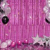 DECOCKRAT 3 Pack Foil Fringe Backdrop - Hot Pink Shiny