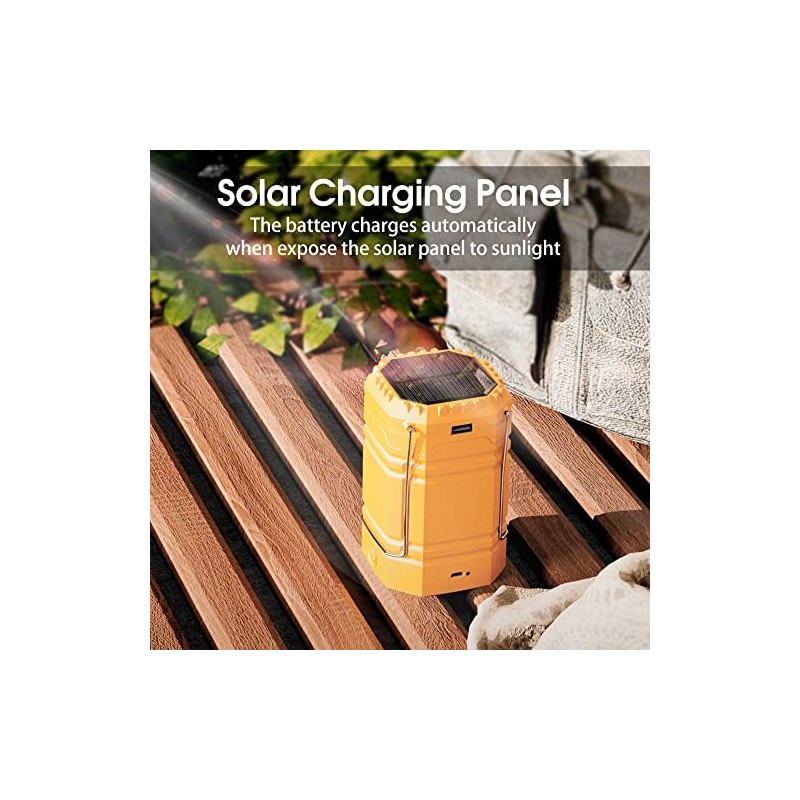 LED Camping Lantern for Emergency, Ultra Bright Outdoor Solar Flashlight