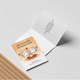 KikiSprout Funny Anniversary Card & Gifts for Husband, Wife, Boyfriend, Girlfriend, Him, and Her / Sweet Romantic Greeting Card with Envelope 5in x 7in and sticker(Hand Drawn, Premium Quality) (Marshmallow)