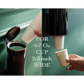 Seveny Bathroom Cup Dispenser, Wall Mount 4-7 oz Disposable Mouthwash Paper Cups, Pull-Type Cup Holder for Guest Toiletries, Dining Room, Kitchen, Coffee Stations, BPA Free, Black