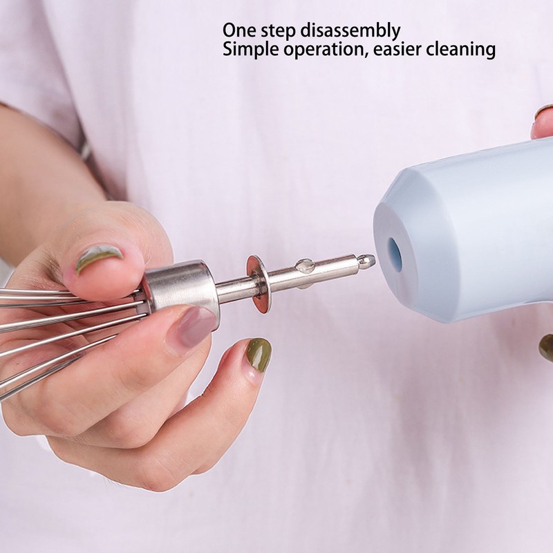 USB Charging Cordless Egg Whisk Adjustable Stainless Steel Electric Hand