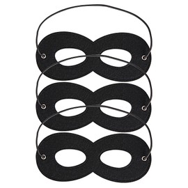 Vavious - Máscara de ojos de fieltro de superhéroe negro para Halloween (1 unidad)
