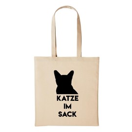 huuraa Jute Bag Cat in Bag Cat Inside Gift Idea for Men and Women Bag Cotton for Friends and Family, beige