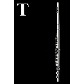 T: Flute Woodwind Instrument Themed Monogram Letter "T" Initial Notebook / Journal / Diary with Blank Lined Pages for Writing Notes | Unique ... Band Members, Music Artists, and Musicians