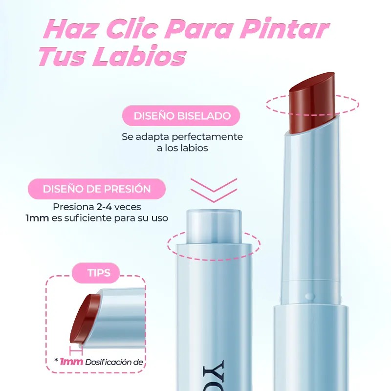 Brillo Labial De Prensa Lápiz Efecto Jugoso No Pegajoso 1.8g