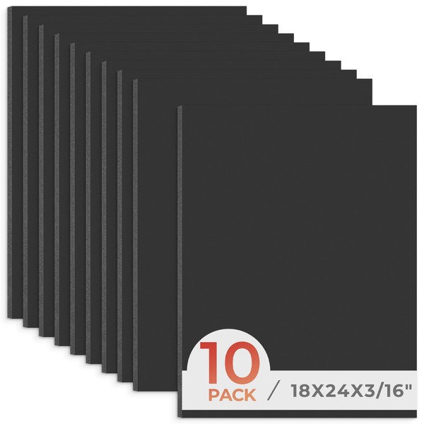 Frametory, 18x24 Black Foam core Boards, 3/16'' Thick Polystyrene Poster