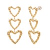 Vissen Gold Plated Heart Dangle Earrings For Women Simple Fashion