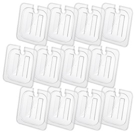 Voittozege 12 Pcs Clear Plastic Steam Table Pan Lid, 1/6 Size Polycarbonate Food Pan Lids with Handle Food Pan Lids polycarbonate lids for Restaurant Commercial Food Container Storage