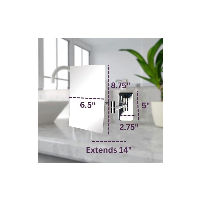 Jerdon Jrtjrt695 Espejo Rectangular para Maquillaje de 16.5 cm Por