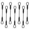 GWYAN 6 Pcs Black 3mm Diameter Braided Steel Safety Lanyard