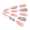 Handcess Coffin French False Nails Medium Nude Pink Press on