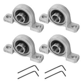 sourcing map 4pcs KP001 Pillow Block Bearings 12mm Bore Bearing Units Zinc Alloy Flange Mounted Bearing Housing, P6(ABEC3)