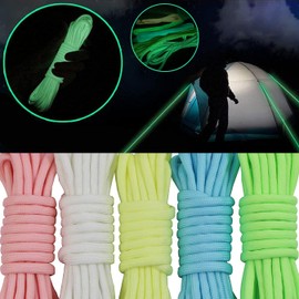 UOOOM 5 pcs Paracord Bracelet Cord Glow In The Dark 9 Strands Parachute Rope Outdoor Survival Safe Rope Set for DIY Hand Woven 10 Feet (Glow in the Dark)